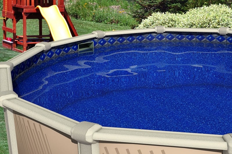 25 Gauge Virgin Vinyl Overlap Style Smartline Swirl Bottom 12-Foot Round Liner Designed for Steel Sided Above-Ground Swimming Pools Universal Gasket Kit Included 48-to-52-Inch Wall Height 